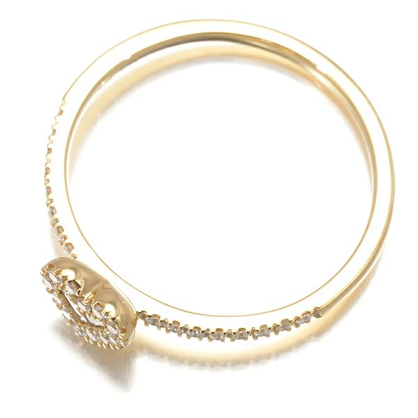 ベルシオラ リング ダイヤ 0.22ct  ハート ハーフエタニティ 2種カット 20号 K18YG 