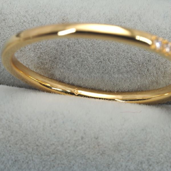 ベルシオラ リング ダイヤ 0.22ct  ハート ハーフエタニティ 2種カット 20号 K18YG 