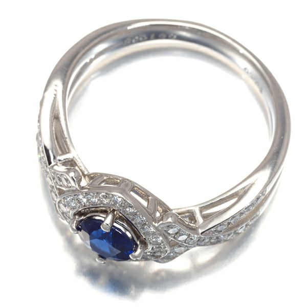 サファイア 0.51ct ダイヤ 0.35ct   リング Pt950 