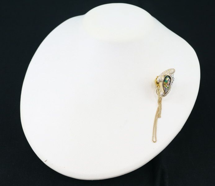 梶光夫 ネクタイピン ダイヤ 0.67ct エマイユ C.CHERON K18YG//Pt900/合金 
