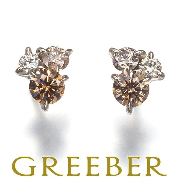 カシケイ ピアス ダイヤ 0.46ct ムク  K18BG 