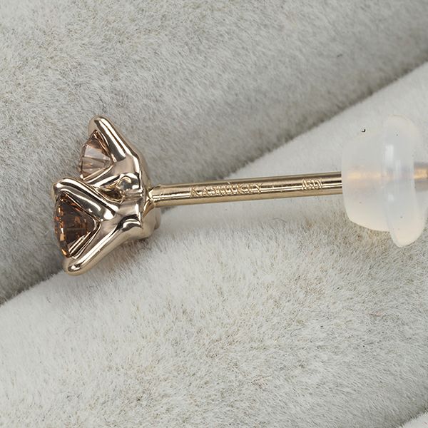 カシケイ ピアス ダイヤ 0.46ct ムク  K18BG 