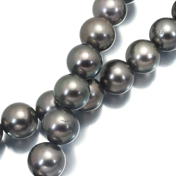 タサキ ネックレス ブラックパール 黒蝶真珠 8.2-12.0mm   シルバー 