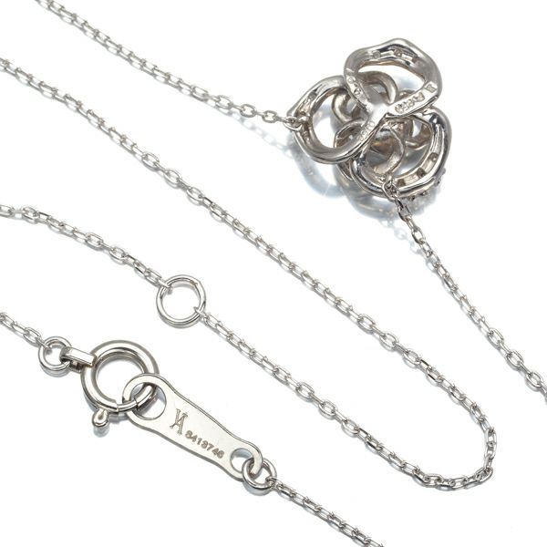ヴァンドーム ネックレス ダイヤ 0.158ct/0.07ct フラワー バラ 透かし Pt950/Pt850 