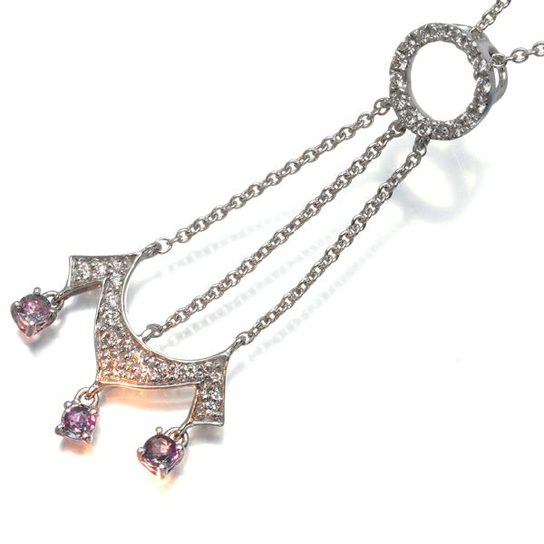 アレキサンドライト 0.17ct ダイヤ 0.20ct ネックレス K18WG ソーティング