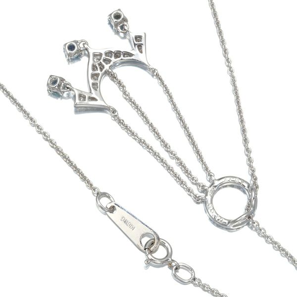 アレキサンドライト 0.17ct ダイヤ 0.20ct ネックレス K18WG ソーティング