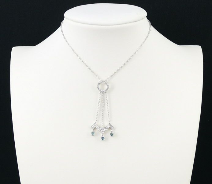 アレキサンドライト 0.17ct ダイヤ 0.20ct ネックレス K18WG ソーティング