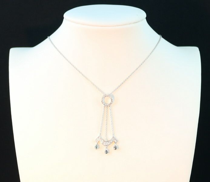 アレキサンドライト 0.17ct ダイヤ 0.20ct ネックレス K18WG ソーティング