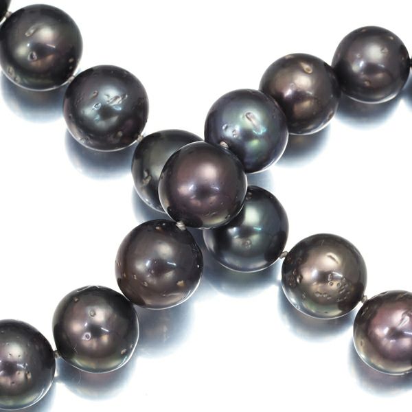 タサキ ネックレス ブラックパール 黒蝶真珠 10.3-14.2mm シルバー 