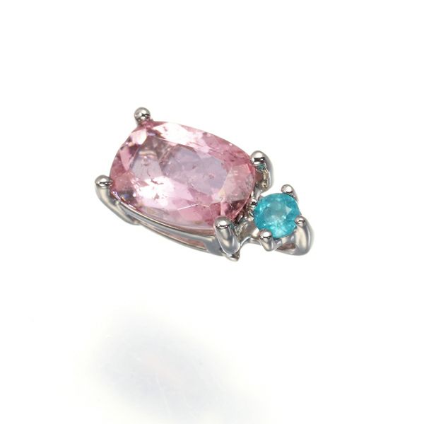 ピンクトルマリン 0.70ct パライバトルマリン 0.03ct ペンダントトップ Pt950 
