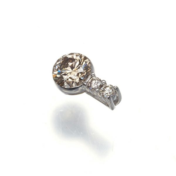 ブラウン&クリア ダイヤ 0.40ct/0.04ct ペンダントトップ K18WG 