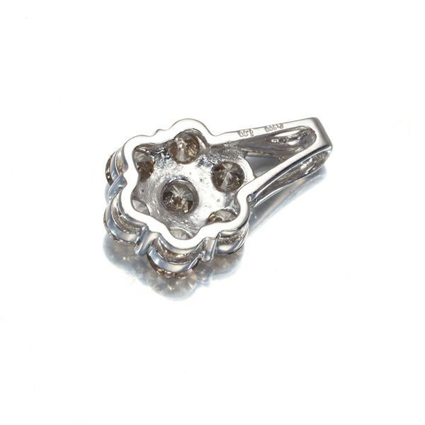 ブラウンダイヤ 1.00ct フラワー ペンダントトップ Pt900 