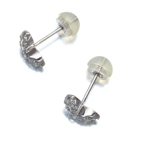 ダイヤ 0.15ct/0.15ct パヴェ ハート ピアス K18WG 