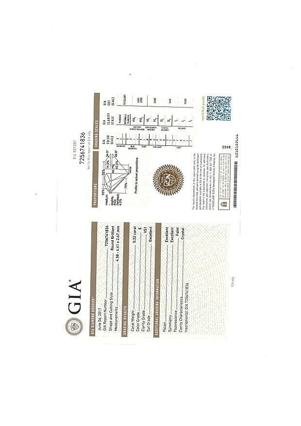 俄 リング ダイヤ 0.32ct E VS1 3EX 唐花 12号 Pt950 鑑定書