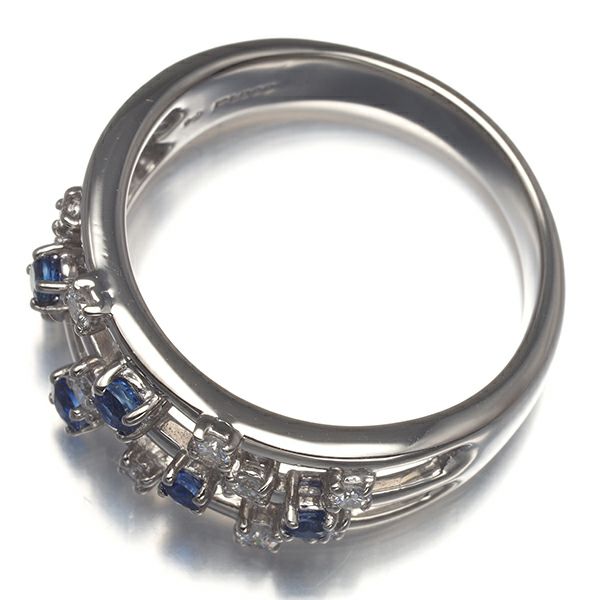 タサキ リング サファイア ダイヤ 0.21ct 透かし 16号 Pt900