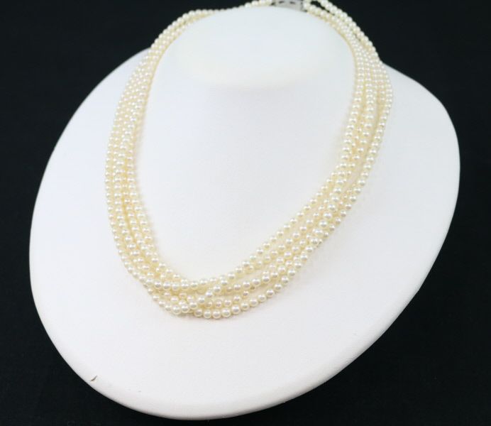 TASAKI 田崎真珠 ベビーパール 5連ネックレス3.5〜4㎜　42㎝　SV TASAKI 田崎真珠 ベビーパール 5連ネックレス3.5〜4㎜ 42㎝ SV
