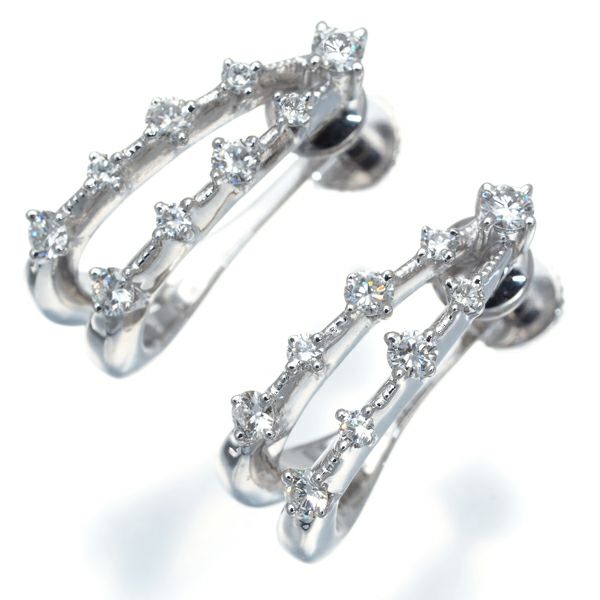 ポーラ イヤリング ダイヤ 0.55ct  K14WG/Pt900 