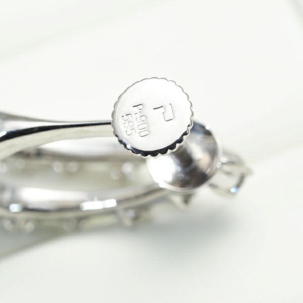 ポーラ イヤリング ダイヤ 0.55ct  K14WG/Pt900 