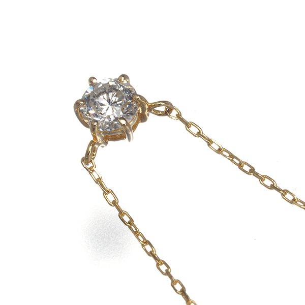 ヴァンドーム ネックレス ダイヤ 0.15ct  一粒 K18YG 