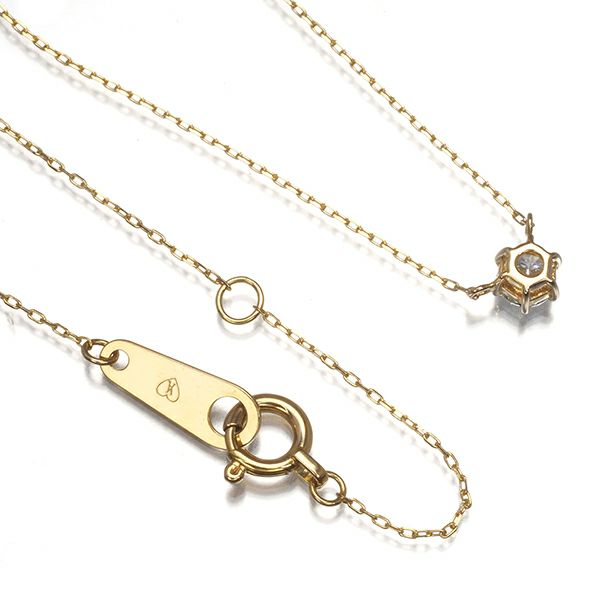 ヴァンドーム ネックレス ダイヤ 0.15ct  一粒 K18YG 