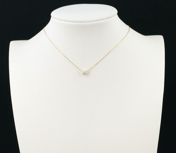 ヴァンドーム ネックレス ダイヤ 0.15ct  一粒 K18YG 