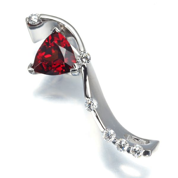 ガーネット 1.22ct ダイヤ 0.22ct ペンダントトップ Pt900 