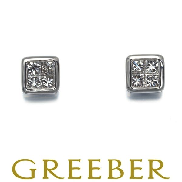 ダイヤ 0.15ct/0.15ct ミステリ?セッティング ピアス Pt900 