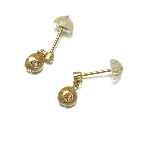 ダイヤ 0.10ct/0.013ct/0.10ct/0.013ct ピアス K18YG 