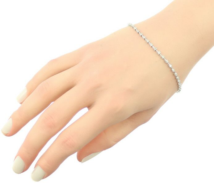 ダイヤ 1.00ct テニス ブレスレット K18WG 