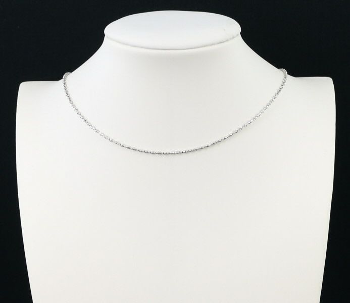 カットボール デザイン チェーンネックレス 42cm K18WG 
