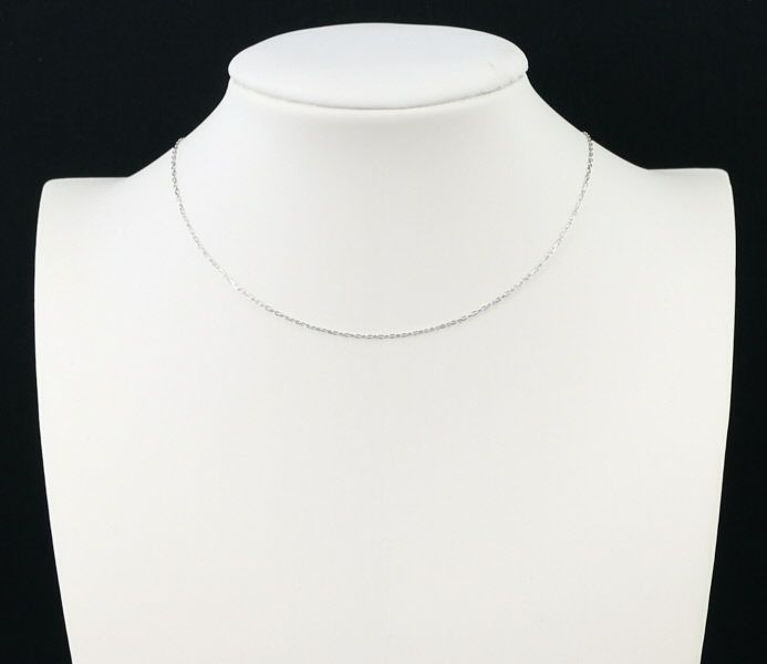 カットアズキ チェーンネックレス 45cm K18WG 