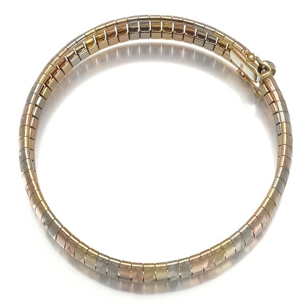スリーカラー  彫金 バングル ブレスレット 23g K14YG/WG/PG 