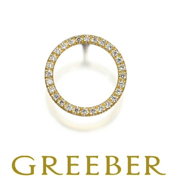 アーカー ピアス ダイヤ 0.11ct ティナサークル 片耳 K18YG 