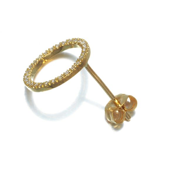 アーカー ピアス ダイヤ 0.11ct ティナサークル 片耳 K18YG 