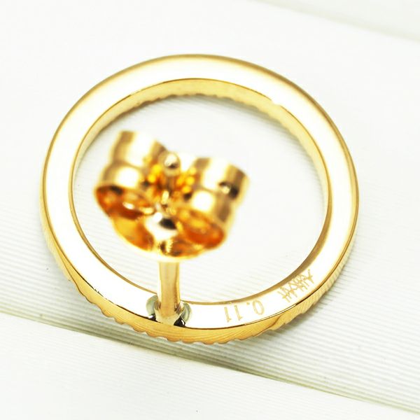アーカー ピアス ダイヤ 0.11ct ティナサークル 片耳 K18YG 