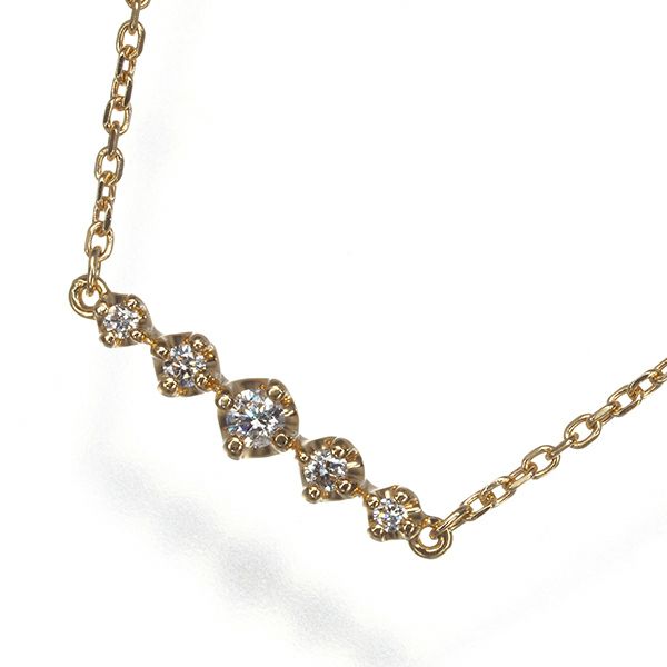 4℃ ブレスレット ダイヤ 5P ステーションK18YG 