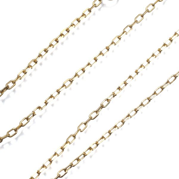 カルティエ チェーンネックレス 2Cチャーム カットアズキ 50cm K18YG 