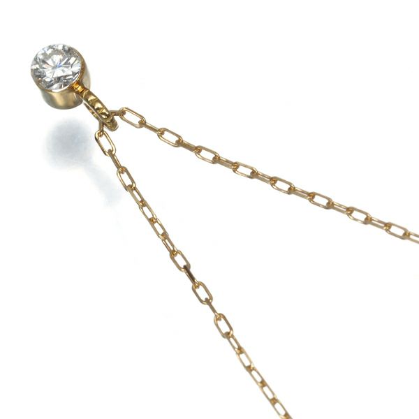 ダイヤ 0.10ct 一粒 ネックレス K18YG 