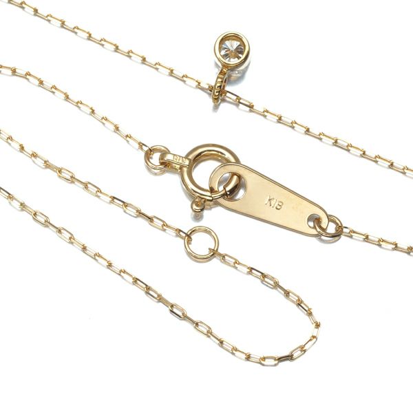 ダイヤ 0.10ct 一粒 ネックレス K18YG 