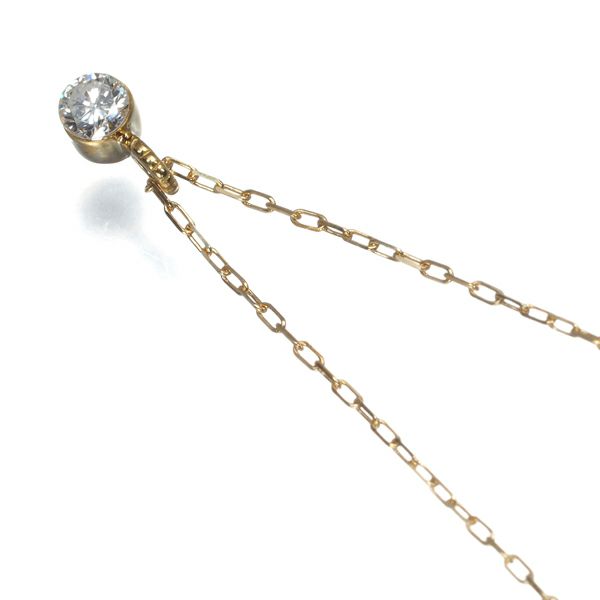 ダイヤ 0.10ct 一粒 ネックレス K18YG 