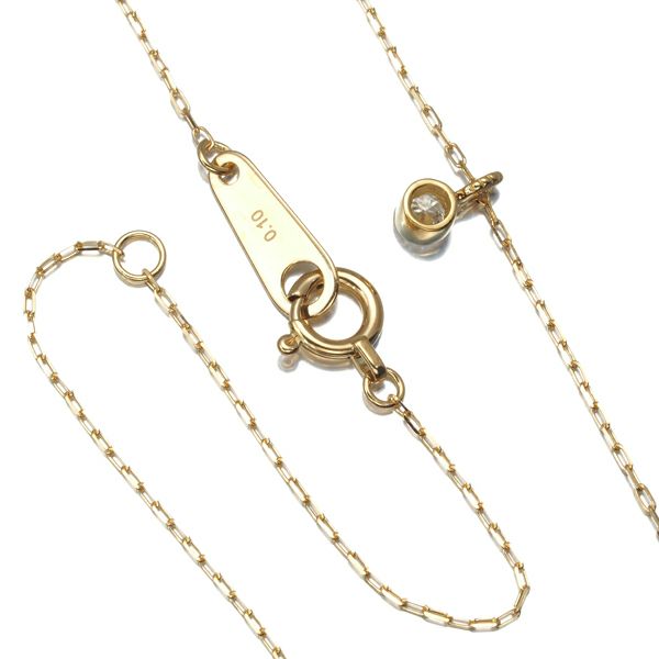 ダイヤ 0.10ct 一粒 ネックレス K18YG 