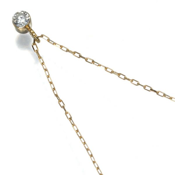 ダイヤ 0.10ct 一粒 ネックレス K18YG 