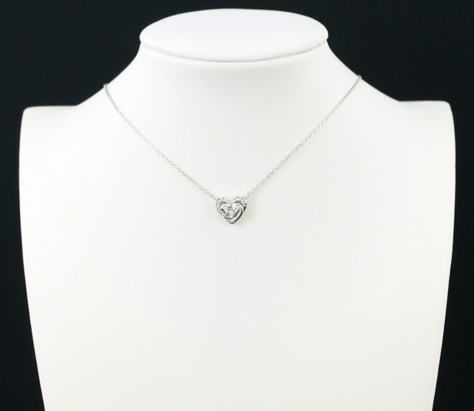 ラソマ ネックレス ダイヤ 0.302ct/0.06ct ハート Pt900/Pt850 