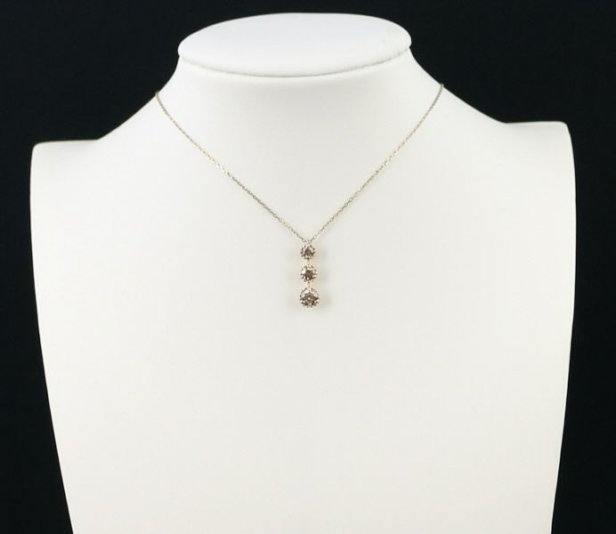 カシケイ ネックレス ブラウンダイヤ ダイヤモンド 0.40ct  ミルグレイン 3P K18BG 