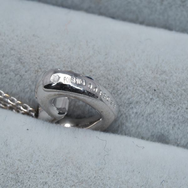 ポンテヴェキオ ネックレス サファイア 0.23ct ダイヤ 0.03ct  ハート K18WG 