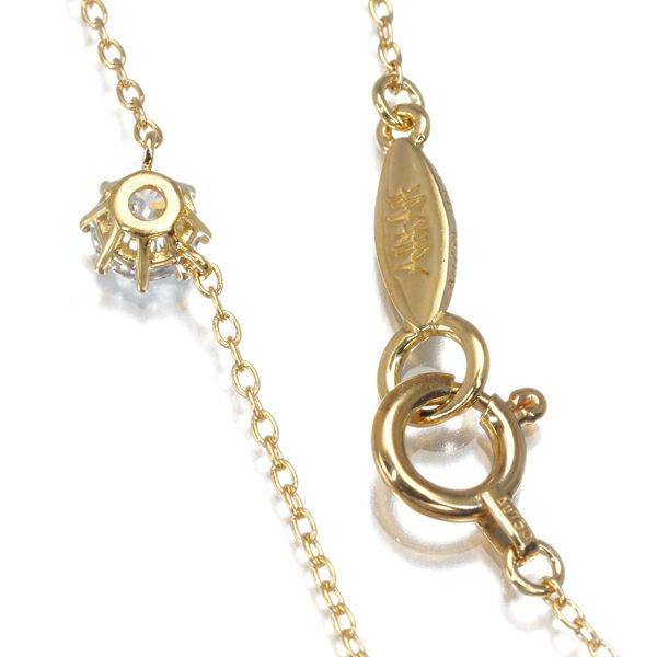 アーカー ネックレス ダイヤ 0.15ct ソルティアラウンド 一粒 K18YG 