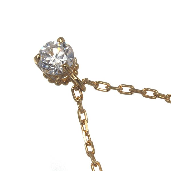 アガット ネックレス ダイヤ 0.05ct  一粒 K18YG 