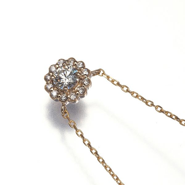 ヴァンドーム ネックレス ダイヤ 0.22ct  サークル K18PG 