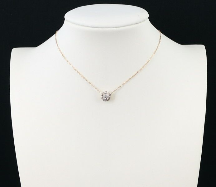 ヴァンドーム ネックレス ダイヤ 0.22ct  サークル K18PG 