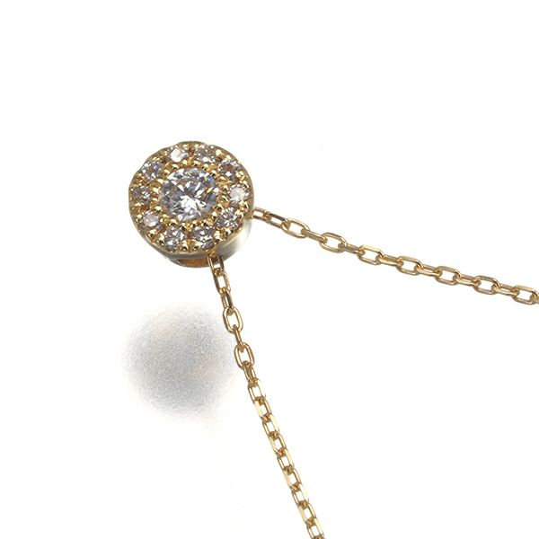 ポンテヴェキオ ネックレス ダイヤ 0.08ct サークル   K18YG 